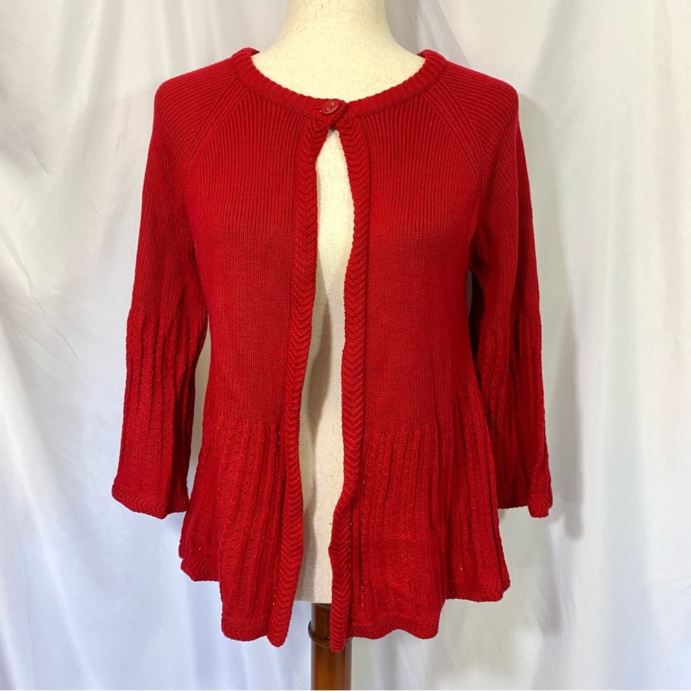 Women’s Company Collection Red Cardigan Sweater Small